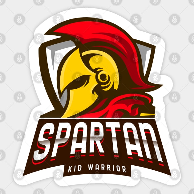 Spartan Kid Warrior Sticker by GAMAS Threads